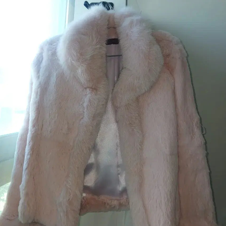 [BUNJANG] Vintage Baby Pink Fur Jacket / 빈티지 퍼 자켓 베이비핑크