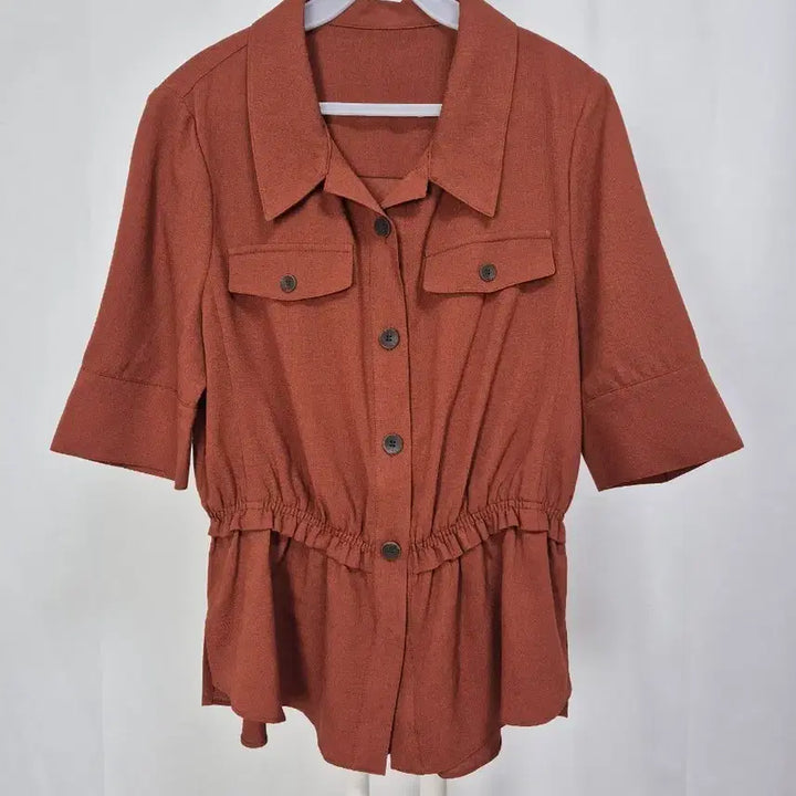 [BUNJANG] Celeb Shop Shirt Blouse Deep Brown / 셀렙샵  셔츠형 블라우스 찐브라운