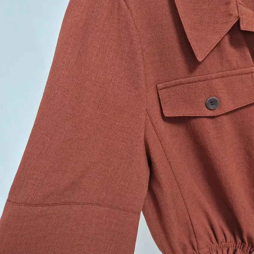 [BUNJANG] Celeb Shop Shirt Blouse Deep Brown / 셀렙샵  셔츠형 블라우스 찐브라운