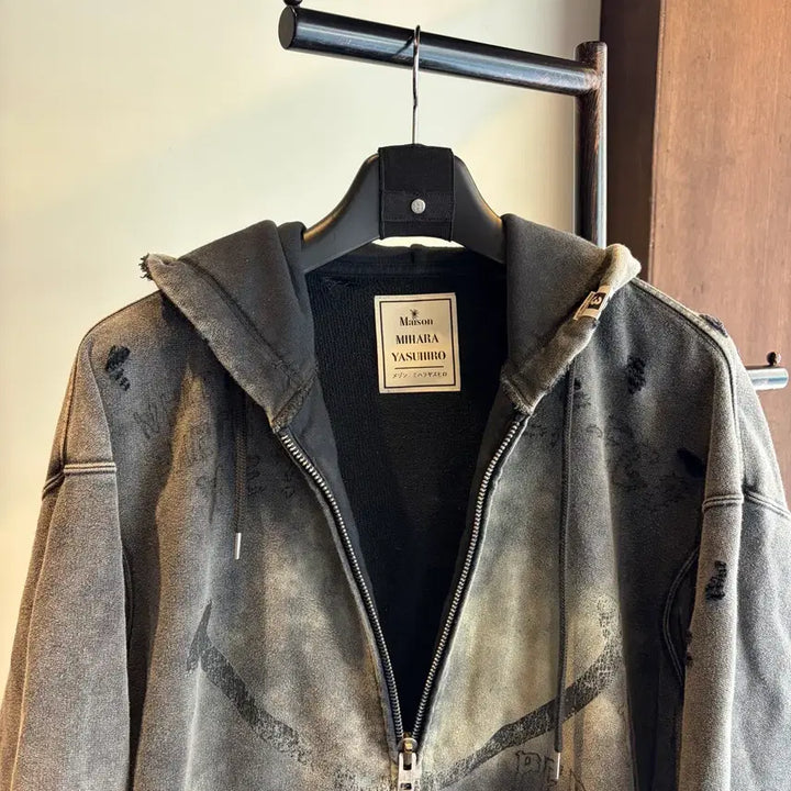 [BUNJANG] Mihara Yasuhiro Bleach Hoodie Zip-Up Jacket / 미하라 야스히로 블리치 후드 집업 자켓 (46)