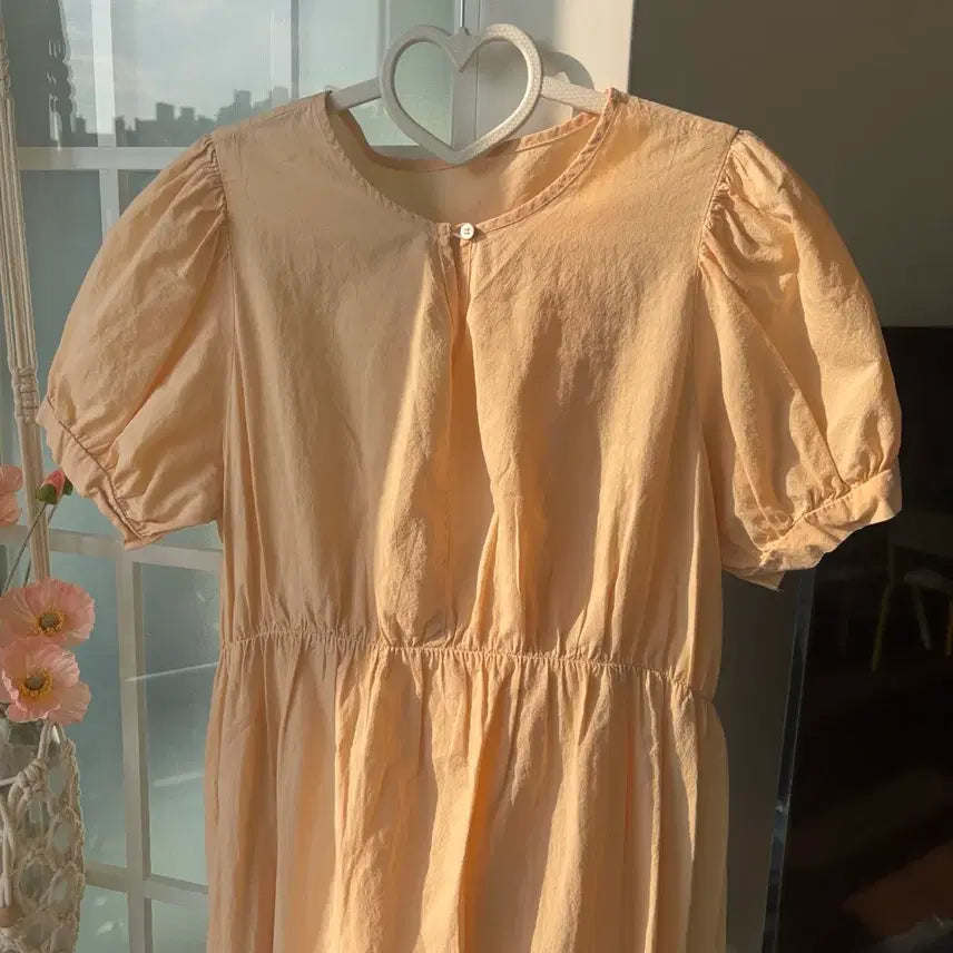 [BUNJANG] Yellow Puff Sleeve Dress / 연노랑 퍼프 소매 원피스 -옷장정리