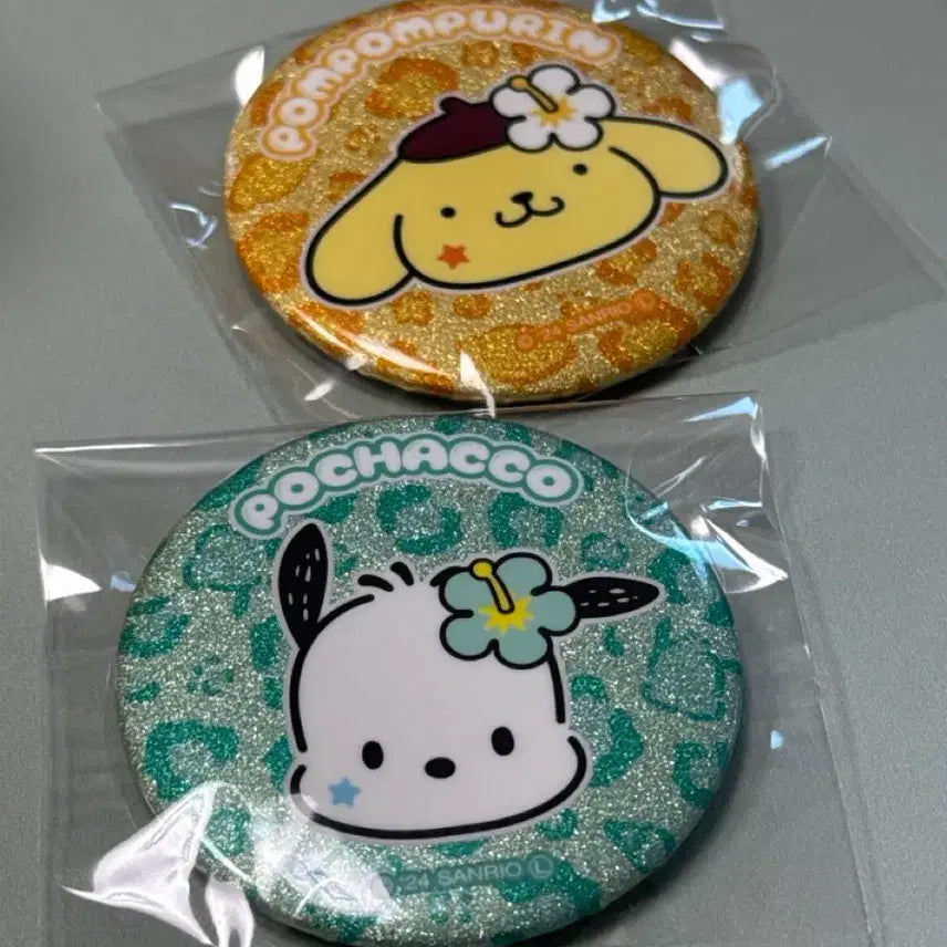 [BUNJANG] Pochacco &amp; Pompompurin Can Badge Bundle Set / 포차 폼푸 캔뱃지 일괄