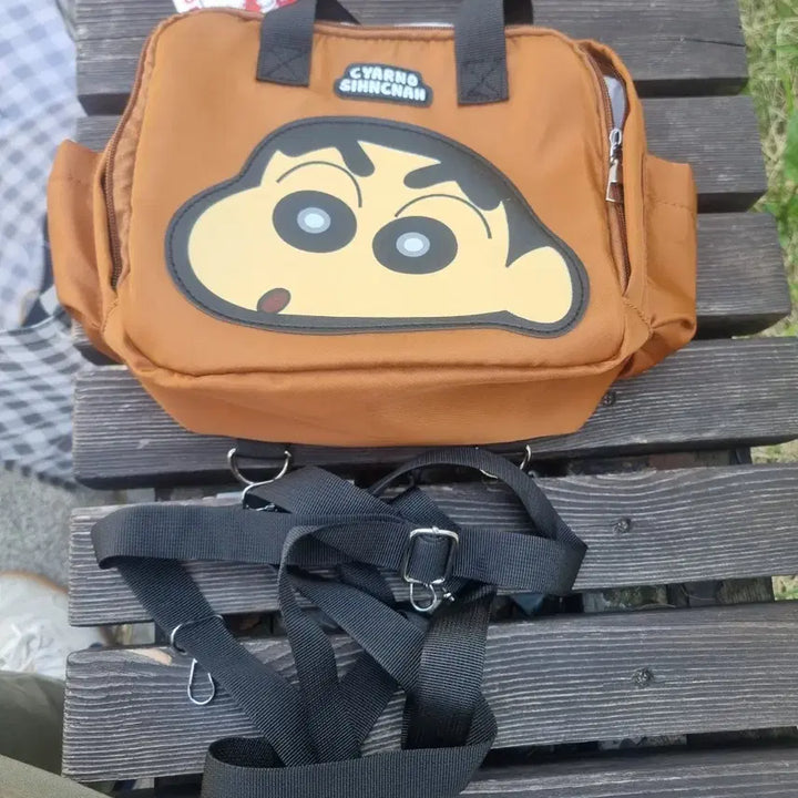 [BUNJANG] Crayon Shin-chan Character Brown Bag / 짱구 캐릭터 가방 브라운