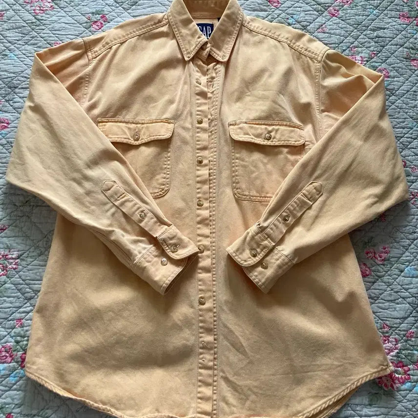 [BUNJANG] GAP Heavy Cotton Long Sleeve Shirt Yellow M / OLD GAP 갭 heavy 코튼 긴팔 셔츠 yellow M