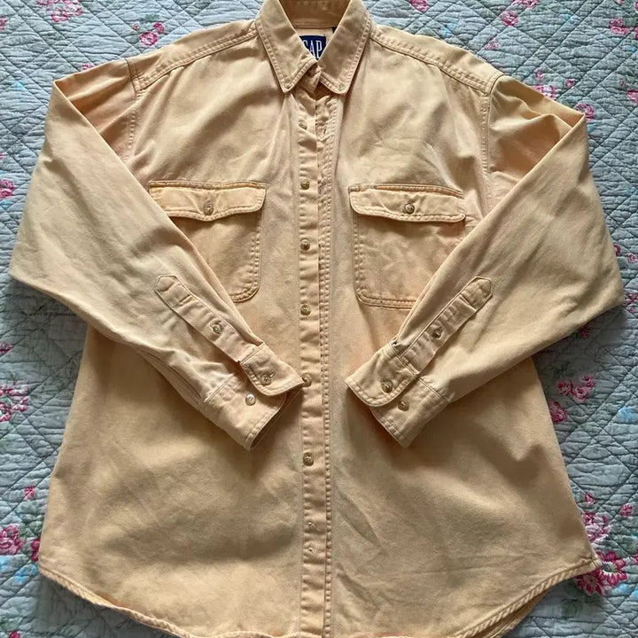[BUNJANG] GAP Heavy Cotton Long Sleeve Shirt Yellow M / OLD GAP 갭 heavy 코튼 긴팔 셔츠 yellow M