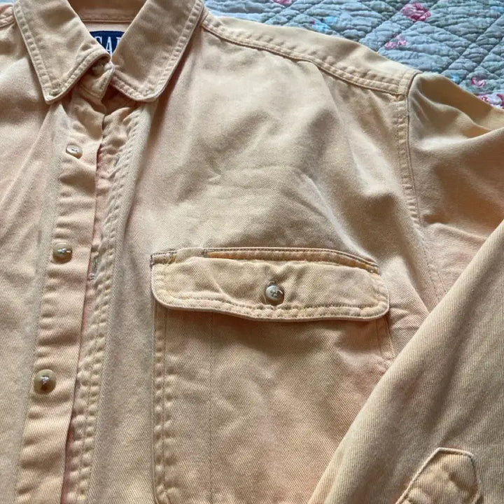 [BUNJANG] GAP Heavy Cotton Long Sleeve Shirt Yellow M / OLD GAP 갭 heavy 코튼 긴팔 셔츠 yellow M