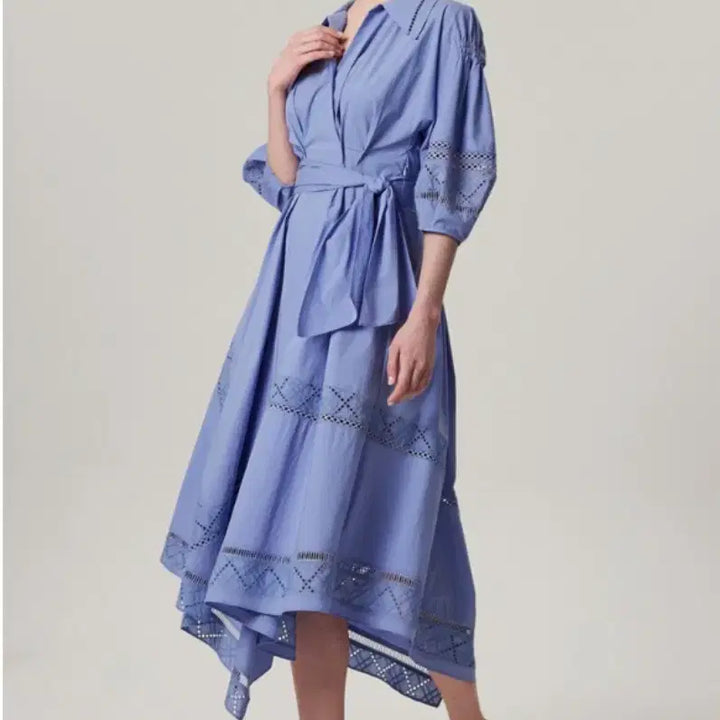 [BUNJANG] TIME Eyelet Lace Block Dress / TIME 타임 아일렛 레이스 블록 드레스