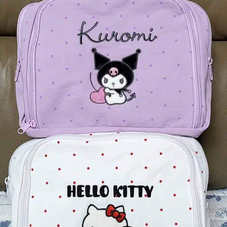 [BUNJANG] Sanrio Kuromi Hello Kitty Travel Pouch Set / 쿠로미 헬로키티 파우치 세트