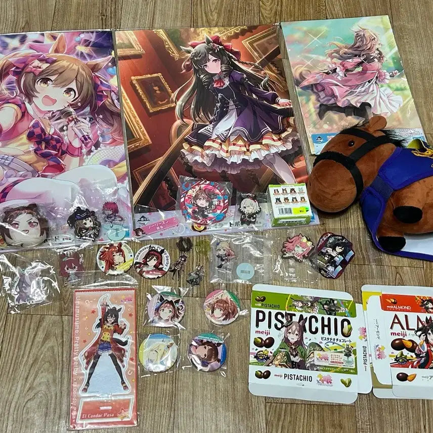 [BUNJANG] Uma Musume Goods Set (Poster, Plush, Acrylic Stand, Can Badge) / 우마무스메 굿즈 세트 (포스터, 인형, 아크릴 스탠드, 캔뱃지 등)