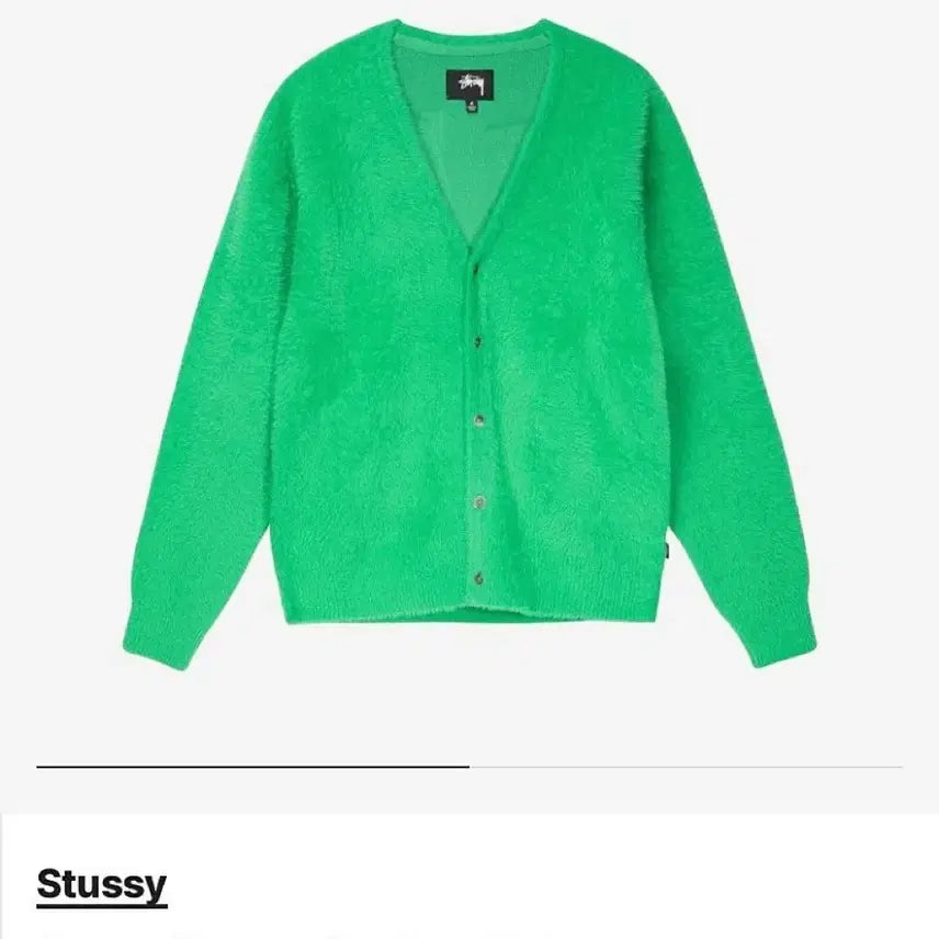[BUNJANG] Stussy Shaggy Cardigan Kelly Green M / 스투시 쉐기 가디건 켈리 M