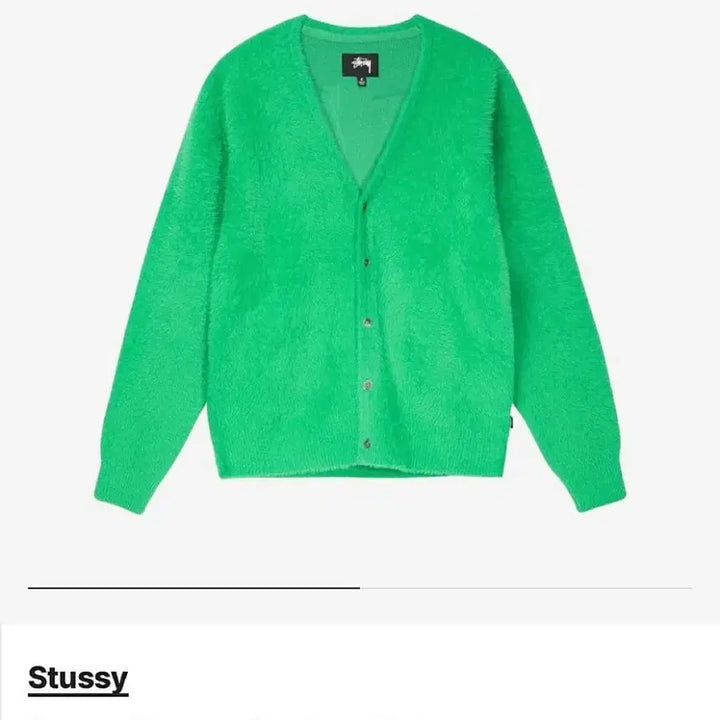 [BUNJANG] Stussy Shaggy Cardigan Kelly Green M / 스투시 쉐기 가디건 켈리 M