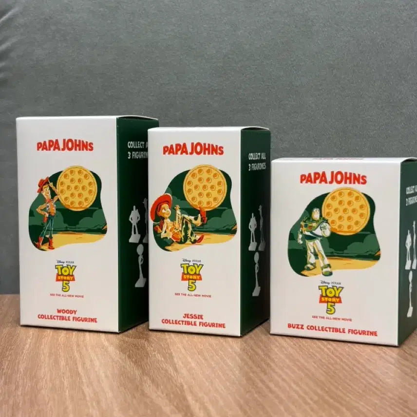 [BUNJANG] Papa Johns Toy Story Figure Bundle Set (3 Types, Sealed) / 파파존스 토이스토리 피규어 미개봉 일괄 3종 세트