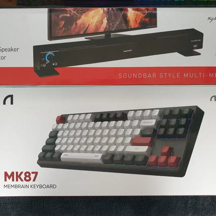 [BUNJANG] ABKO MK87 Membrane Keyboard &amp; S1000 Soundbar Speaker Bundle / 앱코 키보드+사운드바 스피커 일괄
