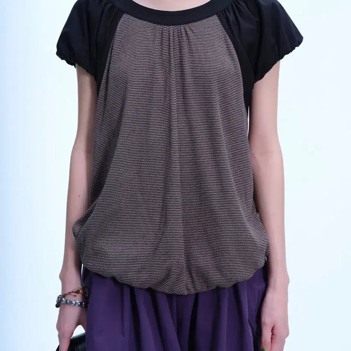 [BUNJANG] KOISEIO Puff Shirring T-Shirt Black / PUFF SHIRRING T-SHIRT BLACK