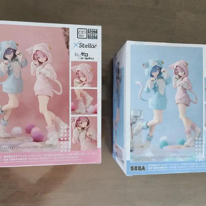 [BUNJANG] Sega Re:Zero Ram &amp; Rem Cat Hoodie Figure Bundle Set (Sealed) / [미개봉신품] [일괄] 리제로 렘 람 고양이후드 피규어 스텔라 sega