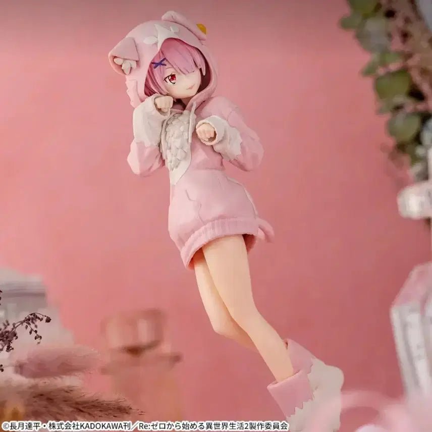 [BUNJANG] Sega Re:Zero Ram &amp; Rem Cat Hoodie Figure Bundle Set (Sealed) / [미개봉] [한정수량세일] 리제로 렘 람 둘다포함 고양이후드 피규어