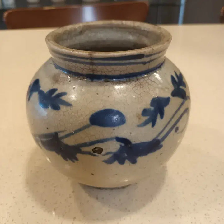 [BUNJANG] Joseon Dynasty Blue and White Porcelain Chae Mun Ho Vase / 골동품 조선시대 청화백자