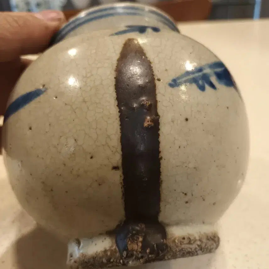 [BUNJANG] Joseon Dynasty Blue and White Porcelain Chae Mun Ho Vase / 골동품 조선시대 청화백자