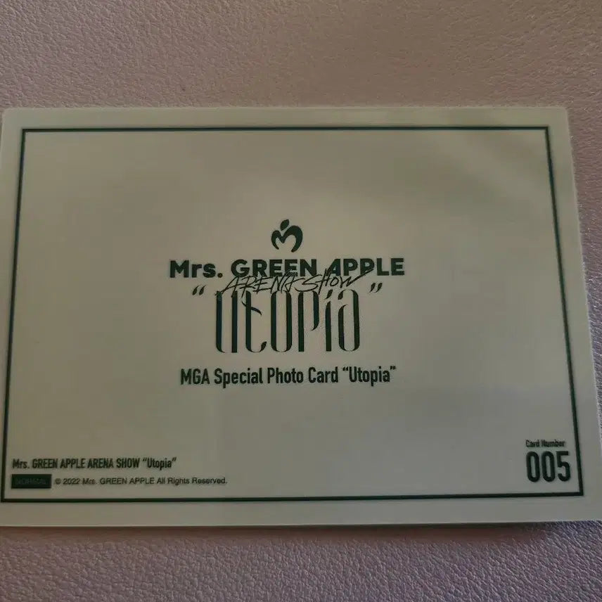 [BUNJANG] Mrs. Green Apple Omori Motoki Utopia Photocard / 미세스그린애플 오모리 모토키 유토피아 포카