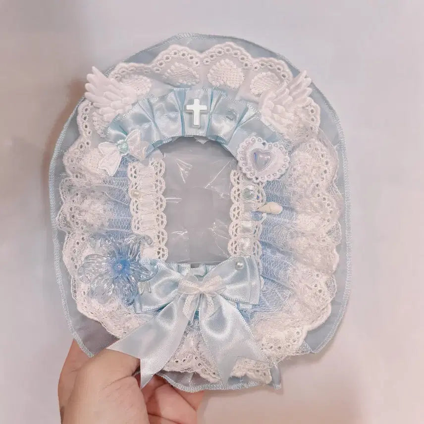 [SOLD OUT] 블루 레이스 탑꾸 탑로더 꾸미기 핸드메이드 포카홀더
