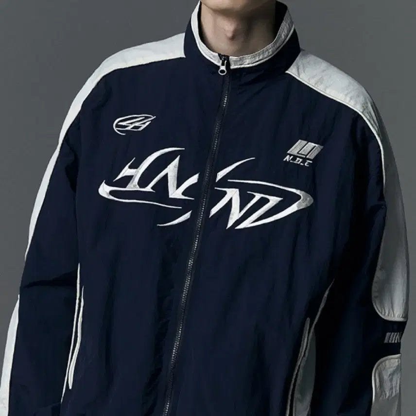[BUNJANG] NOTFORRESALE Tribal Logo Nylon Racing Jacket Navy / 낫포너드 Tribal Logo Nylon Racing Jacket 네이비