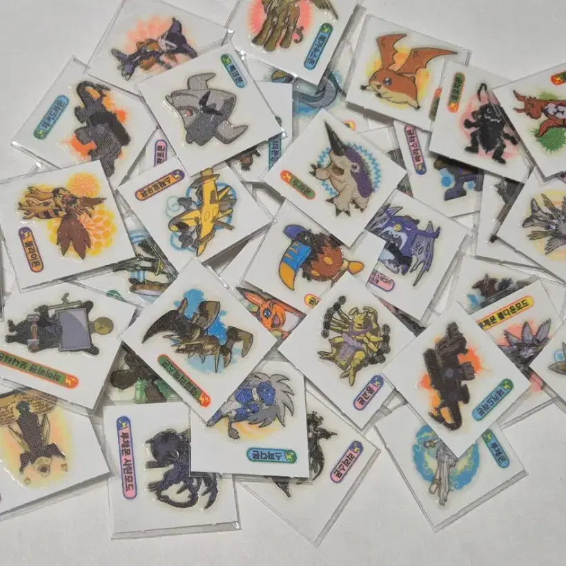 [BUNJANG] Classic Digimon Glow-in-the-Dark Seal Stickers (4 Stickers per Pack) / 1팩4장)고전 디지몬 야광 씰 스티커
