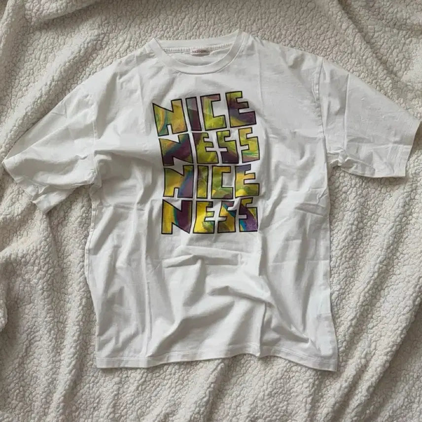[BUNJANG] Niceness Gee Special Order Logo T-Shirt White L / 나이스네스 niceness Gee 별주 로고티셔츠 화이트 L