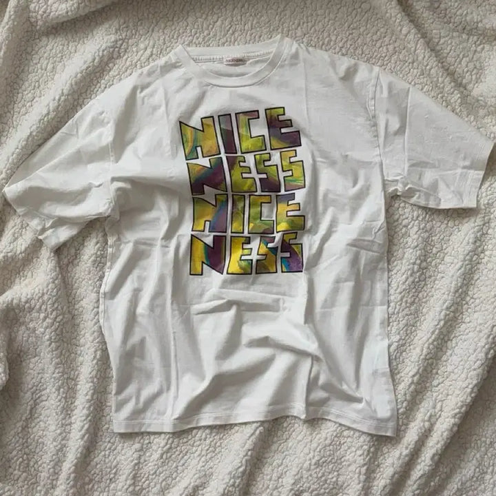 [BUNJANG] Niceness Gee Special Order Logo T-Shirt White L / 나이스네스 niceness Gee 별주 로고티셔츠 화이트 L