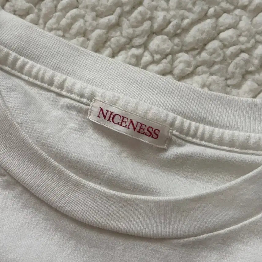 [BUNJANG] Niceness Gee Special Order Logo T-Shirt White L / 나이스네스 niceness Gee 별주 로고티셔츠 화이트 L