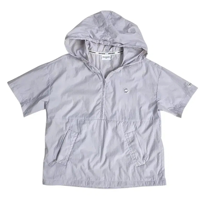 [BUNJANG] Skechers Short Sleeve Hoodie Anorak Windbreaker Lavender / [프립]S/스케쳐스 반팔 후드 아노락 바람막이 연보라