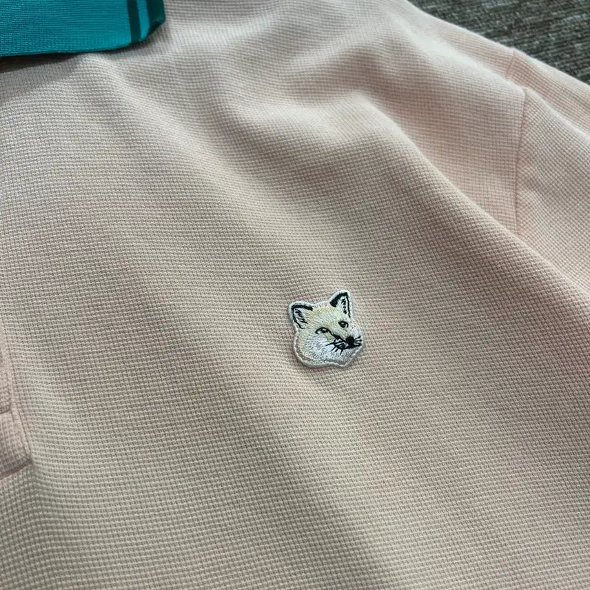 [BUNJANG] Maison Kitsuné Pink Fox Embroidery Short-Sleeve Polo T-Shirt XL / 메종키츠네 핑크 폭스자수 반팔 카라티 XL