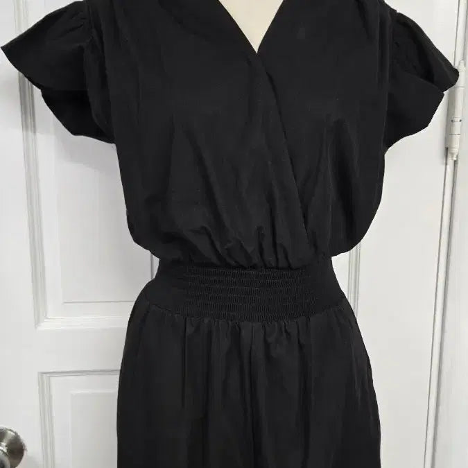 [BUNJANG] ba&amp;sh Black Wrap Neck Ruffle Sleeve Linen Blend Jumpsuit / ba&amp;sh 바쉬 점프수트