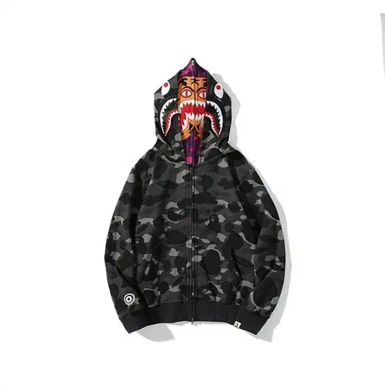 [BUNJANG] BAPE Shark Full Zip Hoodie Camo / 베이프 샤크 후드 집업 카모