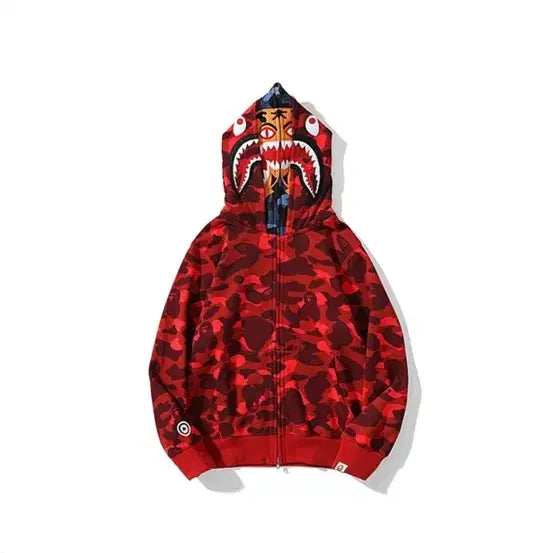 [BUNJANG] BAPE Shark Full Zip Hoodie Camo / 베이프 샤크 후드 집업 카모