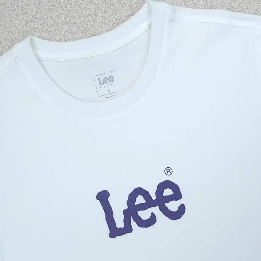 [BUNJANG] M Lee Logo Short-Sleeve T-Shirt White Unisex / (M)Lee 로고 반팔 티셔츠 여름 흰티 남녀공용 W3711