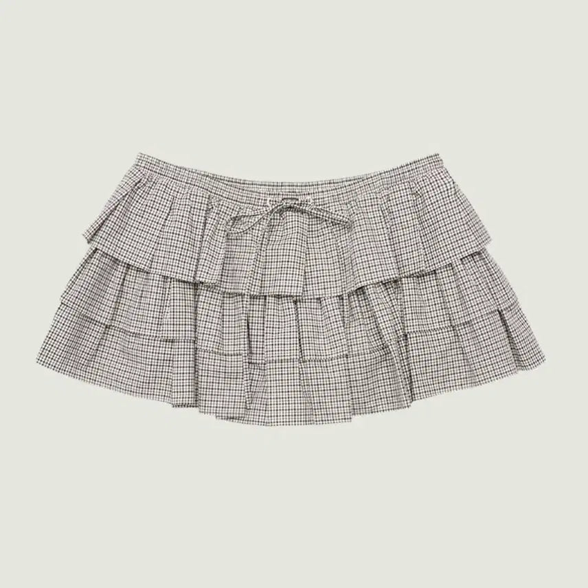 [BUNJANG] Grove Check Skirt (Brown) / 그로브 체크 스커트(브라운)