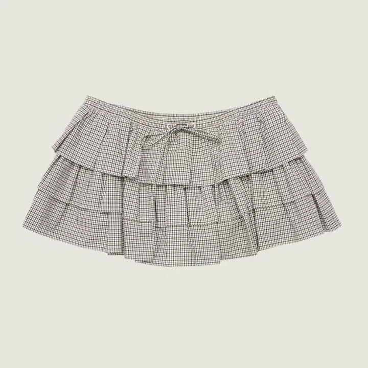 [BUNJANG] Grove Check Skirt (Brown) / 그로브 체크 스커트(브라운)