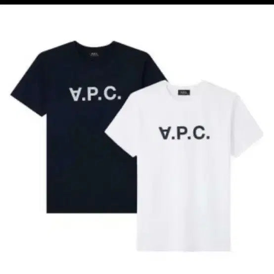 [BUNJANG] A.P.C. Logo Short Sleeve T-Shirt Navy/White / 아페쎄 로고 반팔 티셔츠 네이비/화이트 미개봉 새상품