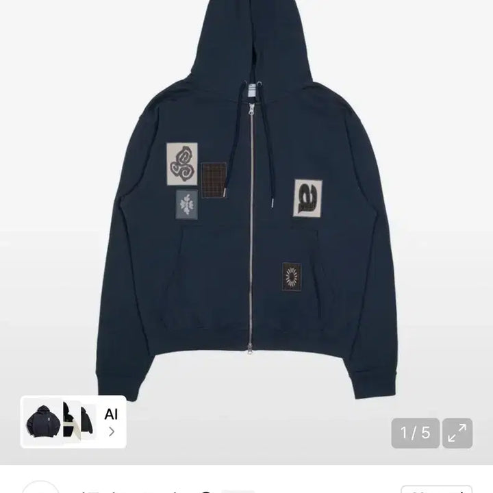 [BUNJANG] The Coldest Moment TCM Frame Hooded Zip-Up Navy / 더콜디스트모먼트 TCM 프레임 후드 집업 네이비
