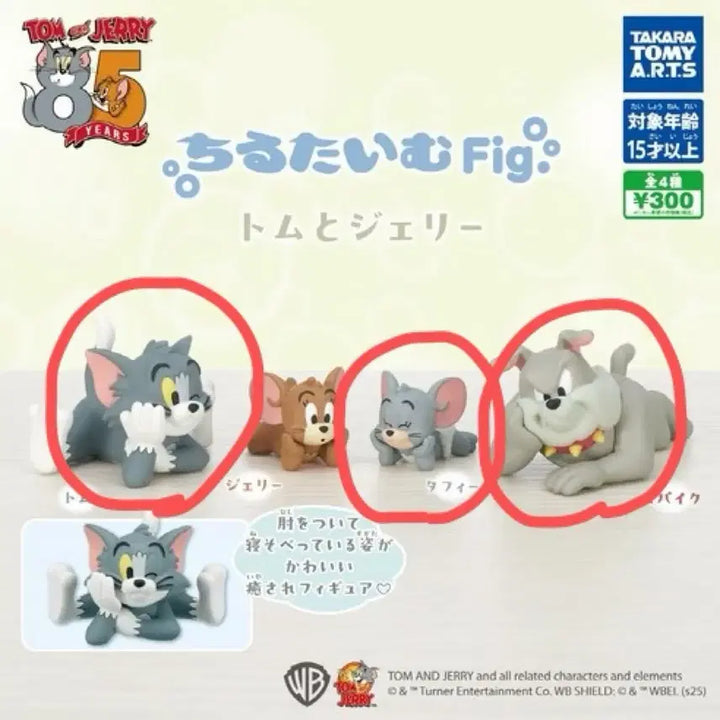[BUNJANG] Tom and Jerry Chilling Time Figure Gacha Set (Tom, Tuffy, Spike) - Sealed Bundle / (미개봉/일괄) 톰과제리 칠링타임 피규어 가챠 (톰, 터피, 스파이크)