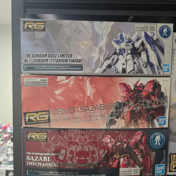 [BUNJANG] RG Hi-Nu Gundam Titanium Finish, RG Sazabi Special Coating, RG Sazabi Mechanical Core Plating Set / RG 하이뉴티피+사자비스코+사자비메카니컬클리어