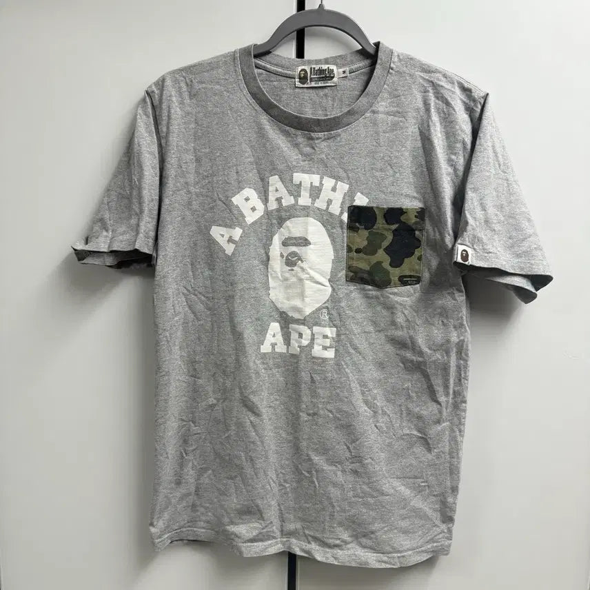 [BUNJANG] A Bathing Ape Aape OG Camo Pocket T-Shirt Grey M / A Bathing Ape Aape 베이프 og 카모 포켓 그레이 반팔M
