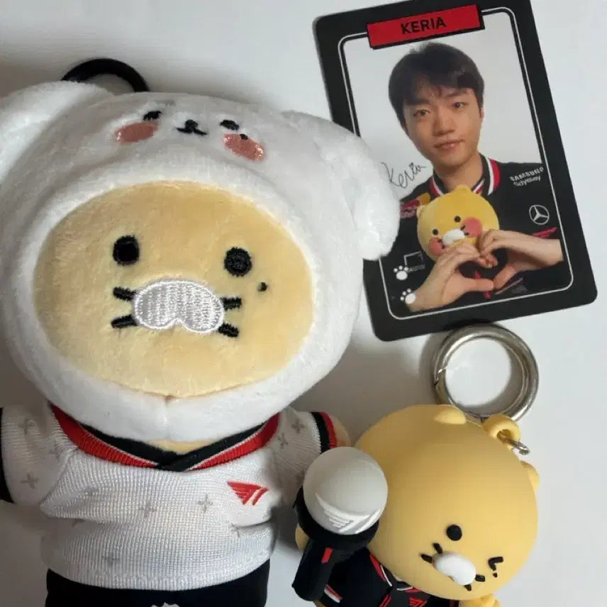 [BUNJANG] T1 Keria Collaborated Chunsik Plush Doll with Photocard and Keychain / T1 티원 케리아 KERIA 카카오프렌즈 춘식이 인형