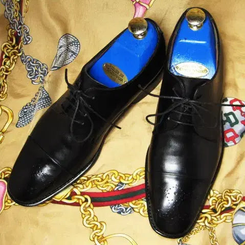[BUNJANG] Salvatore Ferragamo TRAMEZZA Black Calfskin Straight Tip Oxford Shoes / 이태리명품 페라가모 최상위 트라메짜 블랙카프 스트레이트팁 옥스포드 260