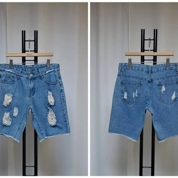 [BUNJANG] Domestic Brand Distressed Denim Shorts (Size M, 28-29) / 국산 헤짐 반바지M 새상품(28-29정도)