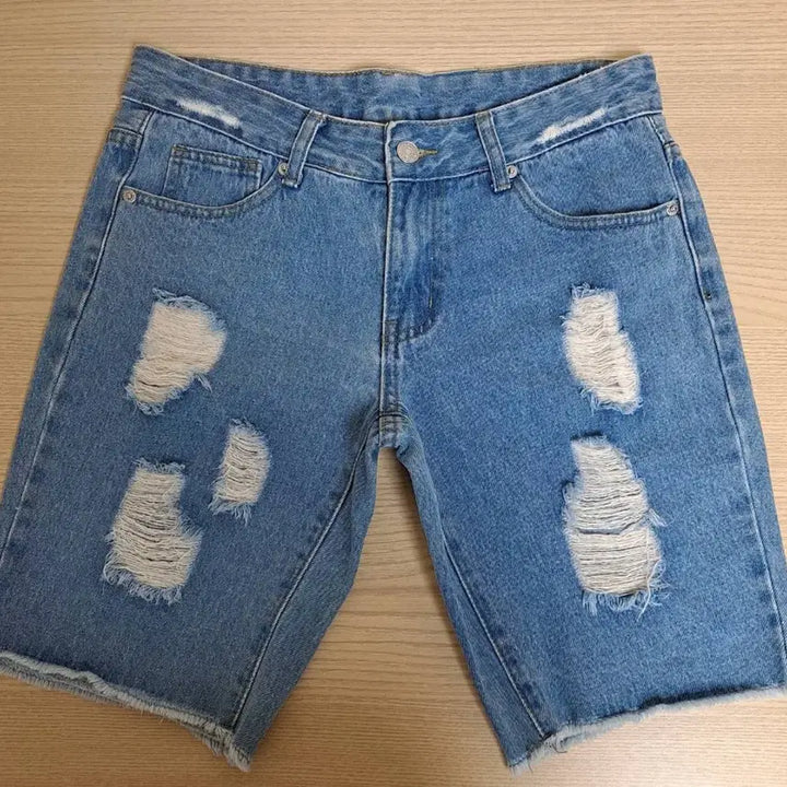 [BUNJANG] Domestic Brand Distressed Denim Shorts (Size M, 28-29) / 국산 헤짐 반바지M 새상품(28-29정도)