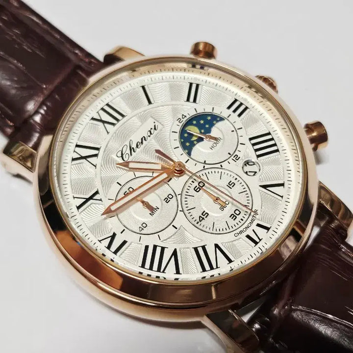 [BUNJANG] Moonphase Leather Watch (Quartz) / 문페이즈 가죽 시계(쿼츠)