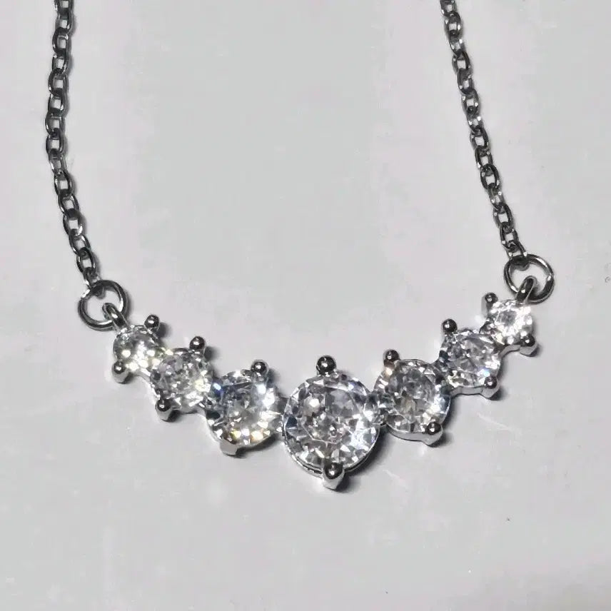 [BUNJANG] Cubic Zirconia Straight Chain Necklace / 큐빅 일자형 체인 목걸이
