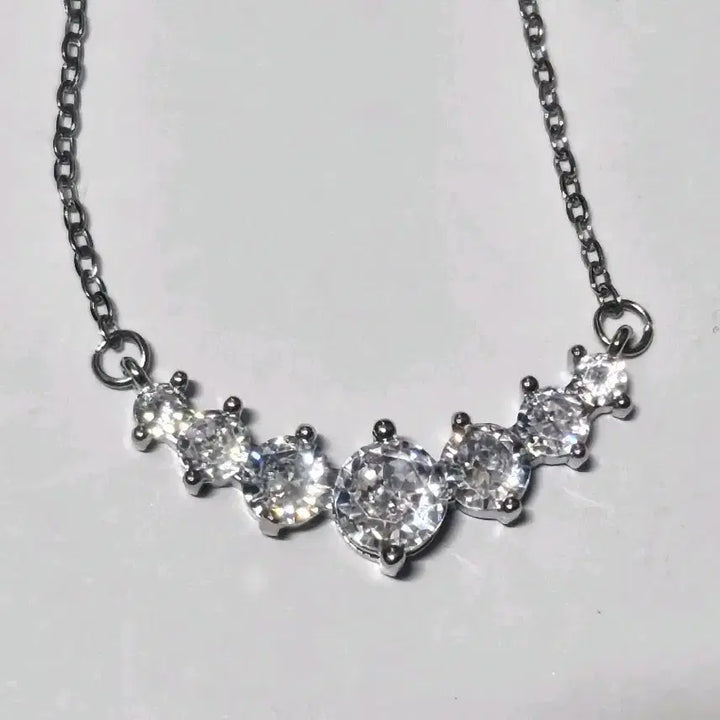 [BUNJANG] Cubic Zirconia Straight Chain Necklace / 큐빅 일자형 체인 목걸이