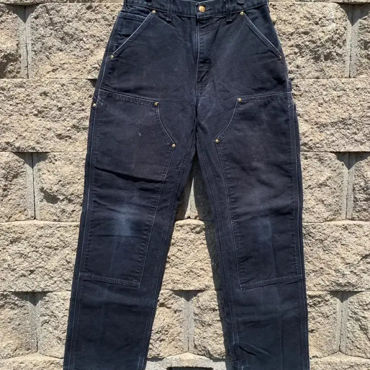[BUNJANG] Carhartt B01 Double-Knee Loose Original Fit Work Pants Black / 빈티지 칼하트 더블니 워크 팬츠 블랙 31x34